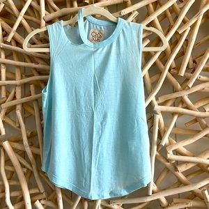 🚨FINAL SALE🚨 CHASER NWOT Light Blue Slit Neckline Top